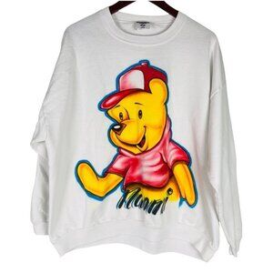 Handmade Graffiti Airbrush Pooh Bear Homie Naomi Sweater One of A Kind